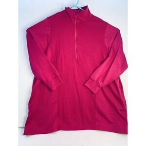 Woman Within 1/4 Zip Fleece Pull Over Size 26/28 2X Pink Lightweight Unworn?
